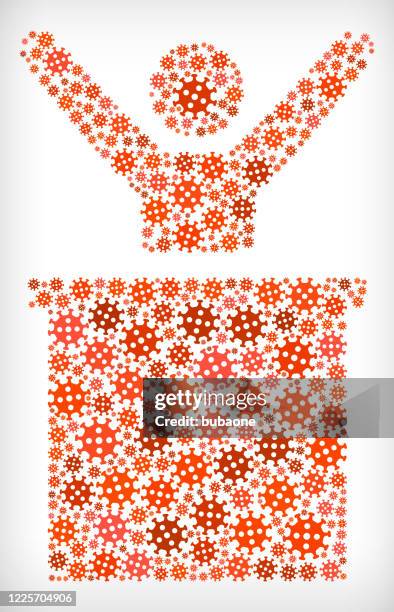 man on pdium flu coronavirus icon pattern - covid protest stock illustrations