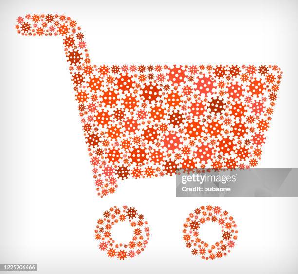 shopping cart flu coronavirus icon pattern - empty store coronavirus stock illustrations