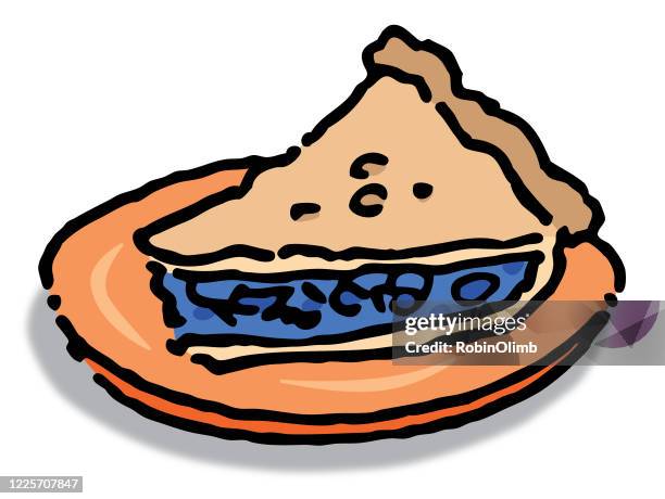 slice of pie - blueberry pie stock illustrations