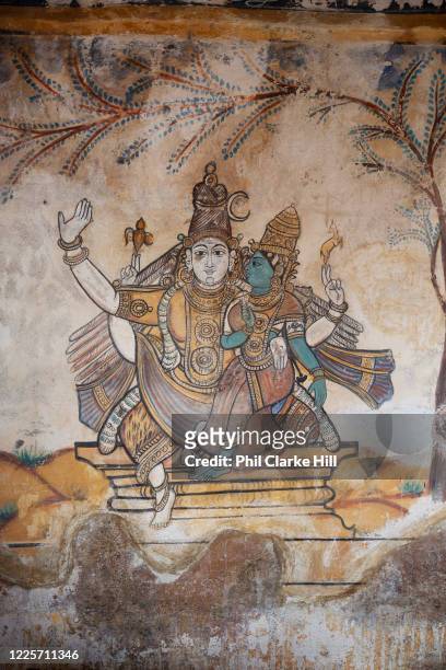 Paintings in the Brihadeeswarar temple on 25th November 2009 in Tanjore / Thanjavur, Tamil Nadu, India. Brihadeeswarar Temple, also called...