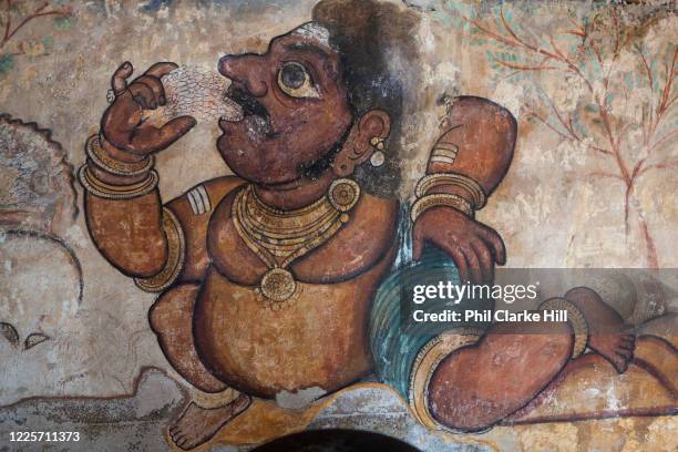 Paintings in the Brihadeeswarar temple on 25th November 2009 in Tanjore / Thanjavur, Tamil Nadu, India. Brihadeeswarar Temple, also called...