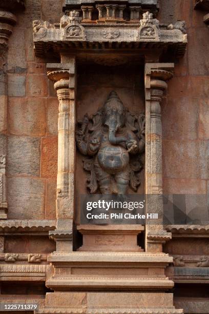 Sculptures in the Brihadeeswarar temple on 25th November 2009 in Tanjore / Thanjavur, Tamil Nadu, India. Brihadeeswarar Temple, also called...