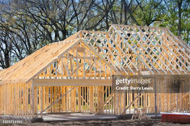 New house construction using timber framing on 28th February 2020 in Breaux Bridge, Louisianna, United States.