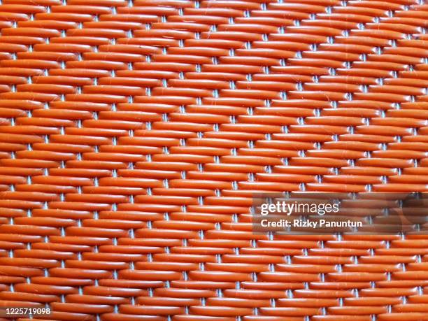 full frame shot of orange woven mat - 3d render pencils stockfoto's en -beelden