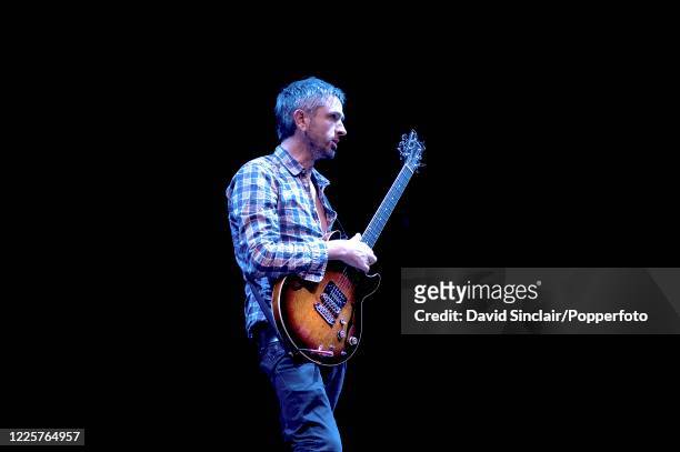 Guitarist Phil Dawson performs live on stage at The Barbican in London on 29th September 2010.