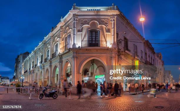 colonial-style building in plaza 9 de julio in the city of salta at dusk, argentina - salta argentina stock pictures, royalty-free photos & images