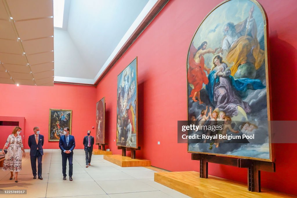 King Philippe Of Belgium And Queen Mathilde Of Belgium Visit The Royal Museums Of Fine Arts