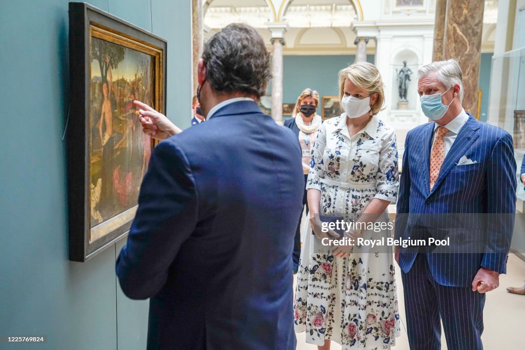King Philippe Of Belgium And Queen Mathilde Of Belgium Visit The Royal Museums Of Fine Arts