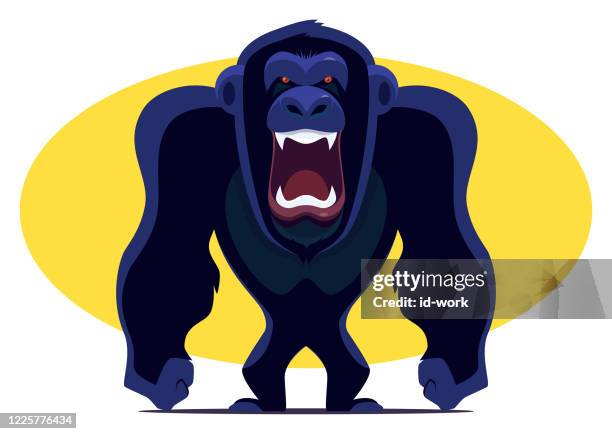 angry chimpanzee screaming - yawning stock illustrations