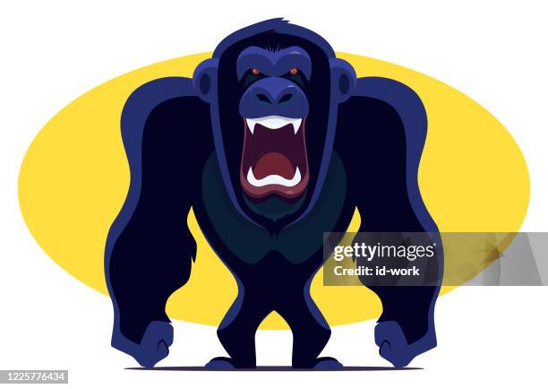 angry chimpanzee screaming - yawn stock illustrations