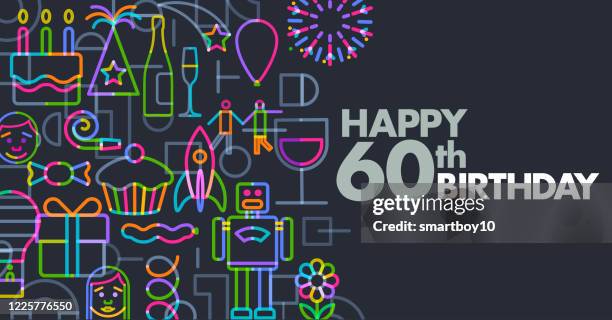 stockillustraties, clipart, cartoons en iconen met verjaardagsgroet - number 60