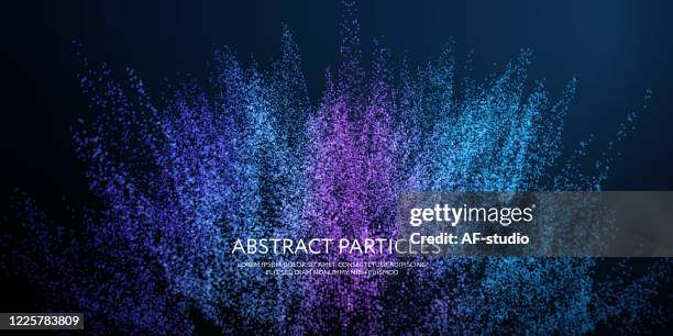abstract & science technology hintergrund. netzwerk, partikel-illustration. 3d-rasteroberfläche - color explosion water stock-grafiken, -clipart, -cartoons und -symbole