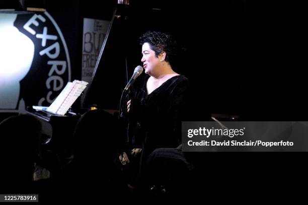 American singer and comedian Lea DeLaria performs live on stage at Pizza Express Jazz Club in Soho, London on 20th February 2004.