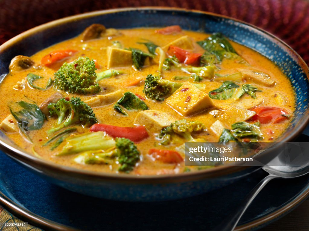 Tofu Curry Soep met groenten
