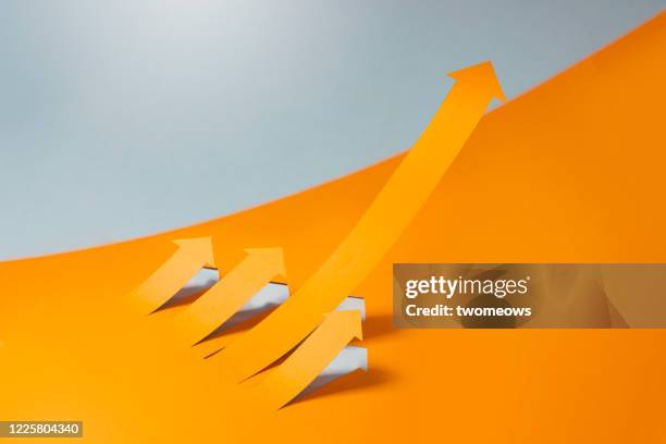 business growth conceptual still life. - upward curve stock pictures, royalty-free photos & images