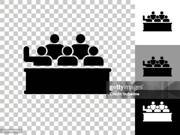 audience icon on checkerboard transparent background - jury stock illustrations