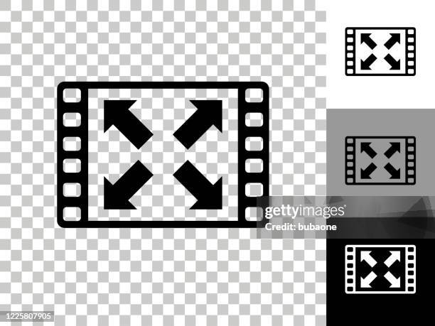 fullscreen icon on checkerboard transparent background - multiple device screens stock illustrations