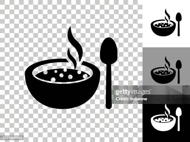 hot soup icon on checkerboard transparent background - steam transparent background stock illustrations