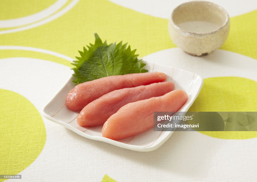 Salted roe of Alaska pollock