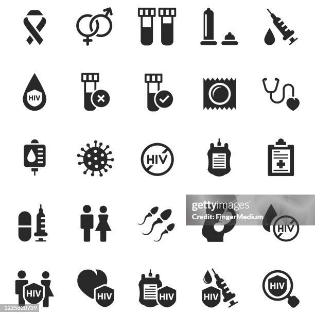 aids,hiv icon set - condoms stock illustrations