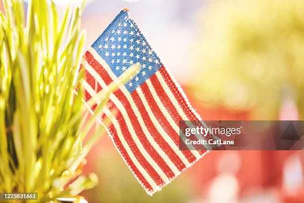 patriotische amerikanische flagge in der natur für memorial day - memorial day background stock-fotos und bilder