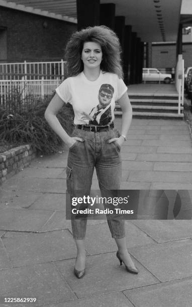 Actress and presenter Cleo Rocos outside BBC Television Centre, London, March 10th 1983.