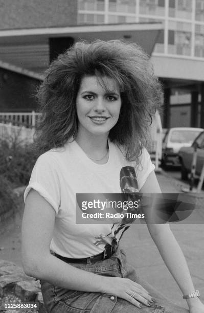 Actress and presenter Cleo Rocos outside BBC Television Centre, London, March 10th 1983.
