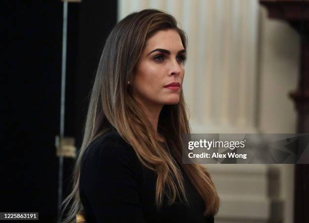 Hope Hicks attends President Trumps cabinet meeting in the East Room of the White House on May 19, 2020 in Washington, DC. Earlier in the day...
