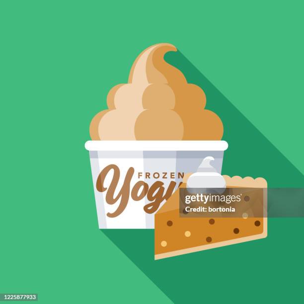 pumpkin pie spice frozen yogurt flavor icon - pumpkin spice stock illustrations