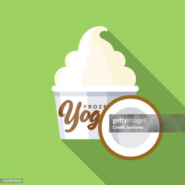 kokos frozen joghurt geschmack icon - softeis stock-grafiken, -clipart, -cartoons und -symbole