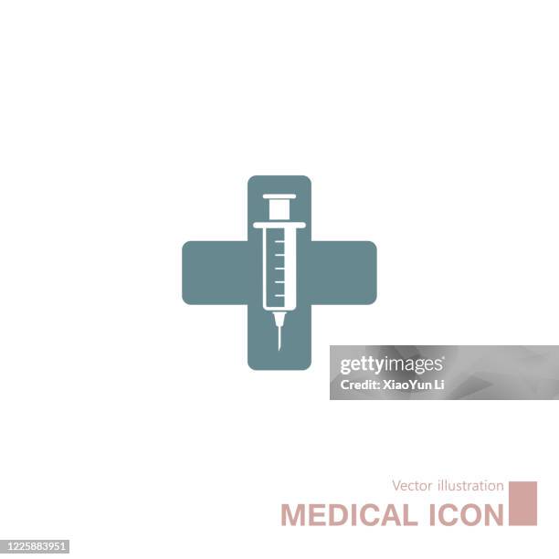 向量繪製的醫療圖示和注射器。 - first aid sign 幅插畫檔、美工圖案、卡通及圖標