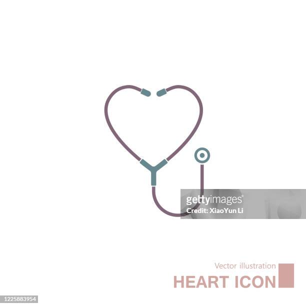 illustrations, cliparts, dessins animés et icônes de stéthoscope dessiné par vecteur, qui forme un symbole en forme de cœur. - passion