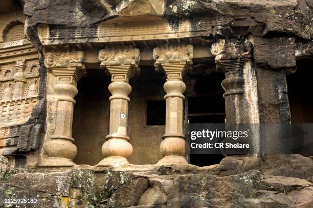 pandav leni the buddha caves at nashik, maharashtra, india. - nasik caves stock pictures, royalty-free photos & images