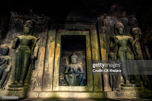 pandav leni the buddha caves at nashik, maharashtra, india. - nasik caves stock pictures, royalty-free photos & images