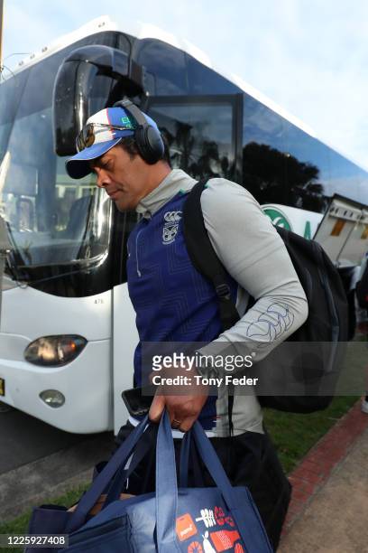 Stephen Kearney coach of the New Zealand Warriors arrives at Star of The Sea on May 20, 2020 in Terrigal, Australia. The Warriors have moved their...