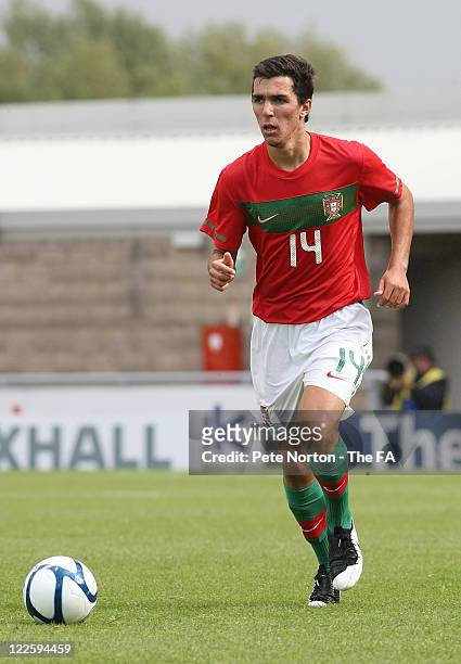Alexandre Alfaiate of Portugal in action during The FA International U17 Tournement match between England and Portugal at Sixfields Stadium on August...