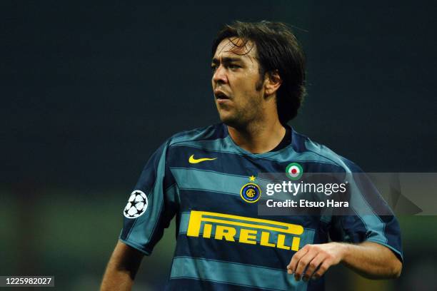 Alvaro Recoba of Inter Milan is seen during the UEFA Champions League Group H match between Inter Milan and Glasgow Rangers at the Stadio Giuseppe...