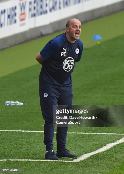 Wigan Athletic's Manager Paul Cook during the Sky Bet Championship match between Wigan Athletic and Queens Park Rangers at DW Stadium on July 8, 2020...