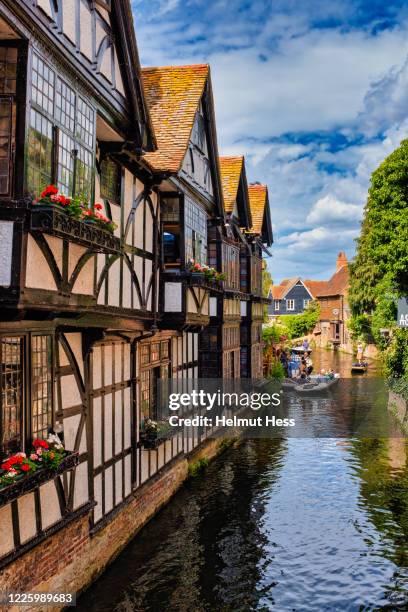 house facades canterbury - canterbury england stock pictures, royalty-free photos & images