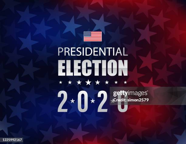 2020 usa election with stars and stripes background - election candidate stock illustrations