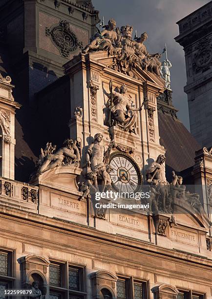 hotel de ville - hôtel de ville de paris photos et images de collection