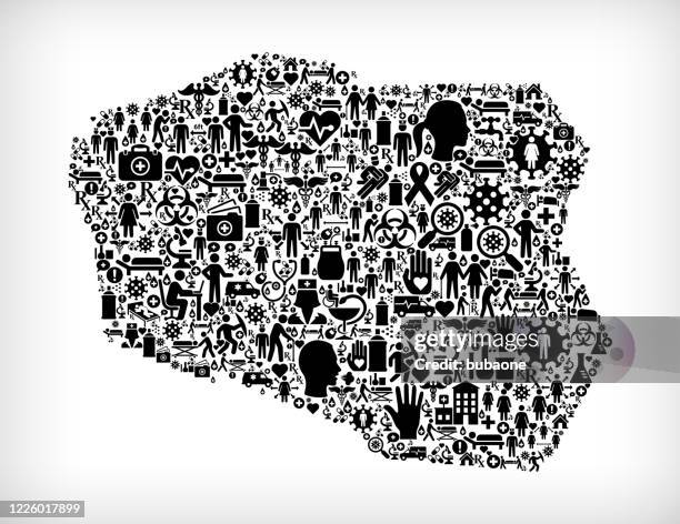 poland flu coronavirus icon pattern - coronavirus poland stock illustrations