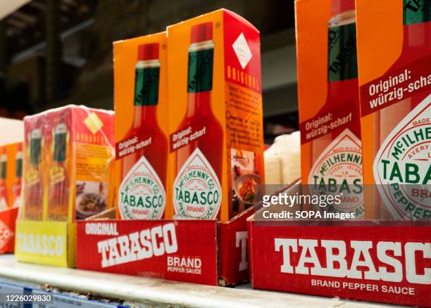 Tabasco Pepper Sauce seen on display at a Store.