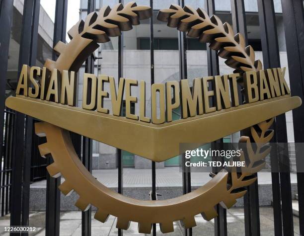 Picture shows the logo of the Asian Development Bank displayed outside its headquarters in Manila on September 2, 2010. The Philippines said it would...