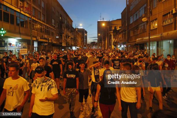 Thousands of demonstrators gather to stage an anti-government protest in Nis, Serbia, July 10, 2020. Demonstrations, which started on Tuesday in the...