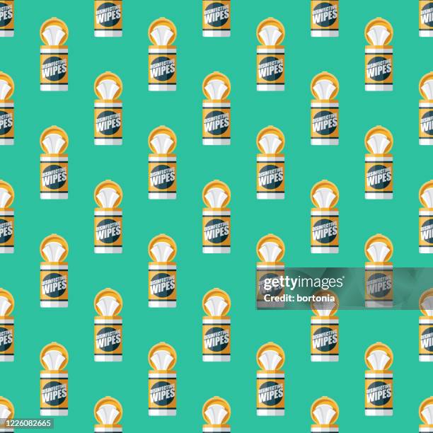 disinfecting wipes covid-19 coronavirus pattern - disposable packaging stock illustrations