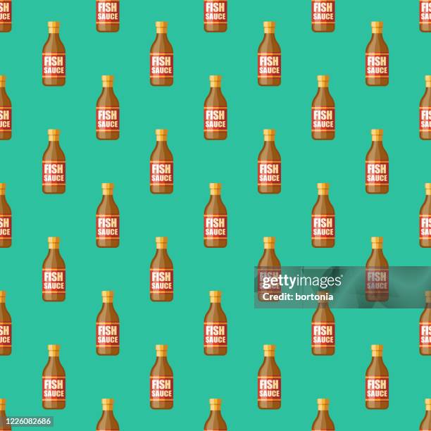fish sauce condiment pattern - pickled stock illustrations