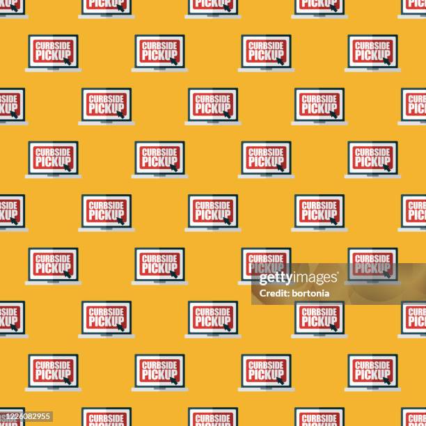 curbside pickup parking sign pattern - pavement background stock illustrations