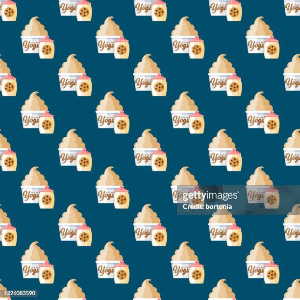 cookie dough frozen yogurt pattern - sugar jar illustration stock illustrations