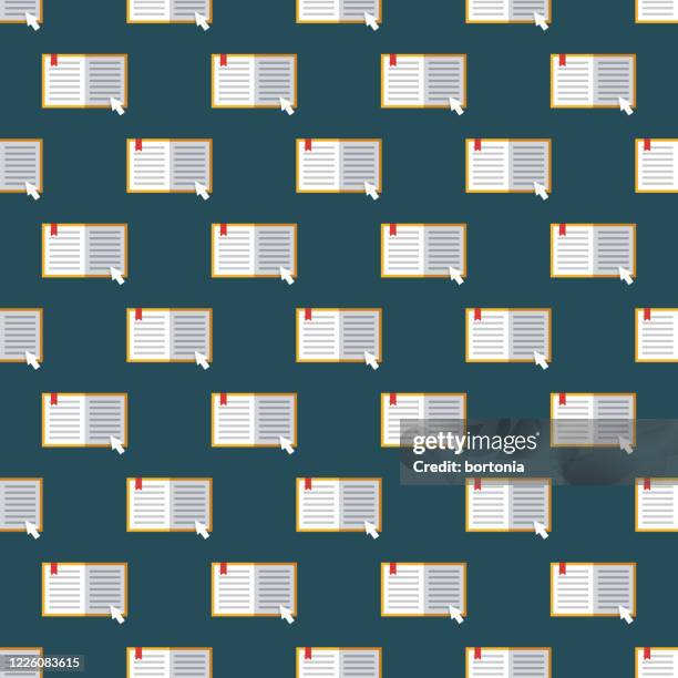 online reading e-learning pattern - library background stock illustrations